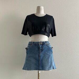 Oscar De La Renta reworked black sequin polka dot cropped blouse